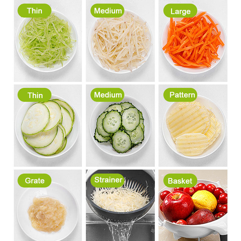 Cortador de Verduras Multifuncional con Cesta de Drenaje®